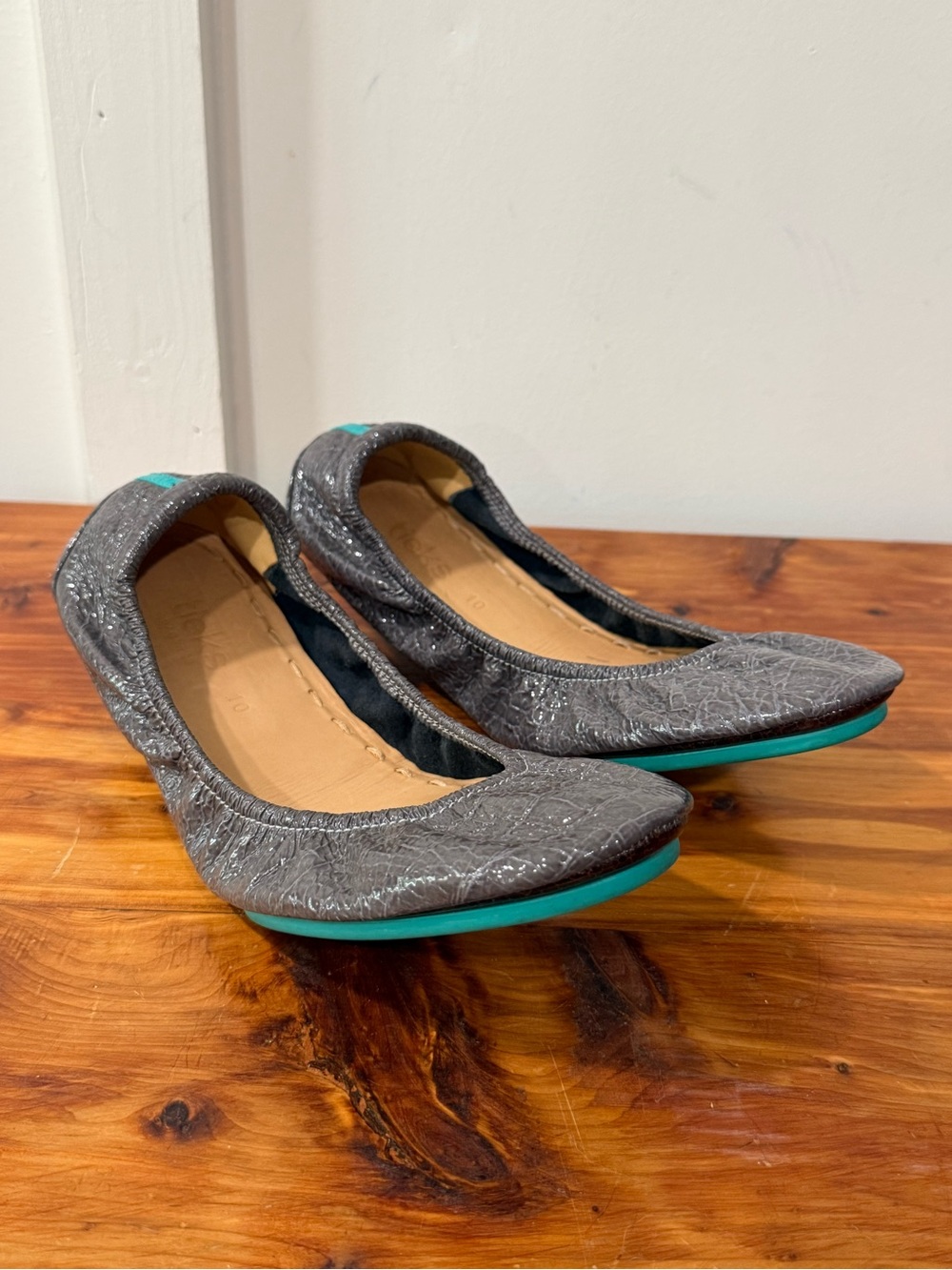 Tieks Slate Gray Croc Patent Leather Ballet Flats